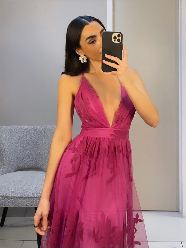 MAGDALENA MAGENTA DRESS